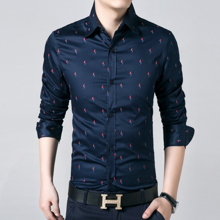 Print slim-fit shirt